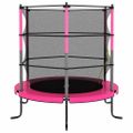 vidaXL Trampolína s bezpečnostnou sieťou okrúhla 140x160 cm ružová