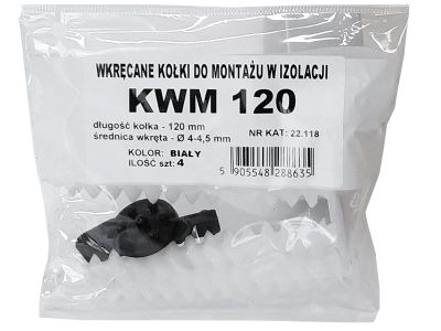 Hmoždinka KWM-120 sada 4 ks + 1x kľúč do polystyrénu 118x18 --CENA BLISTR--