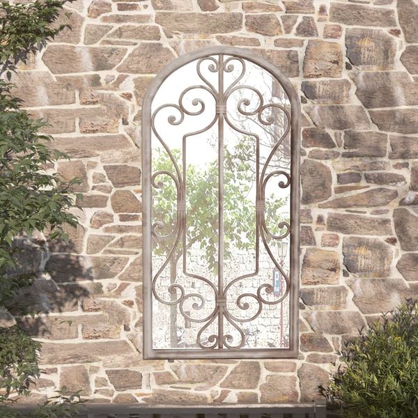 vidaXL Záhradné zrkadlo pieskové 70x30 cm exteriérové železo