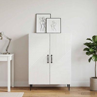 vidaXL Servírovacia skriňa Biela s vysokým leskom 66 x 34,5 x 89,5 cm