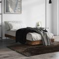 vidaXL Posteľný rám bez matraca dymový dub 75x190 cm kompozitné drevo