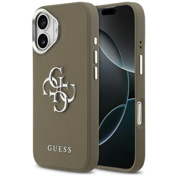 Guess Grained Big 4G Classic Logo puzdro pre iPhone 17 hnedá