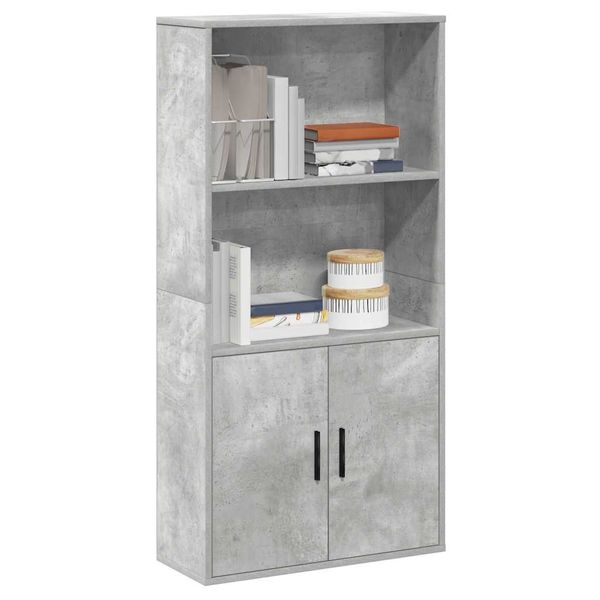 vidaXL Knižnica betónovo sivá 60x24x120 cm kompozitné drevo