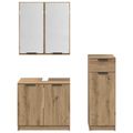 vidaXL Sada kúpeľňového nábytku 3 pcs Remeselný dub Kompozitné drevo