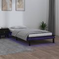 vidaXL Posteľný rám s LED čierny 100x200 cm masívne drevo