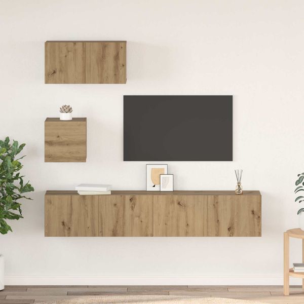 vidaXL Zostava TV skriniek 3 pcs Remeselný dub Kompozitné drevo