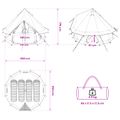 vidaXL Tipi stan 4-miestny Zelená Polyester a oceľ