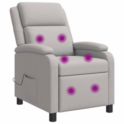 vidaXL Masážne relaxačné kreslo Oblá šedá Látka