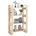 vidaXL Knižnica/deliaca stena 80x35x125 cm masívna borovica