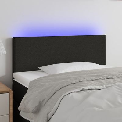 vidaXL Čelo postele s LED čierne 100x5x78/88 cm látka