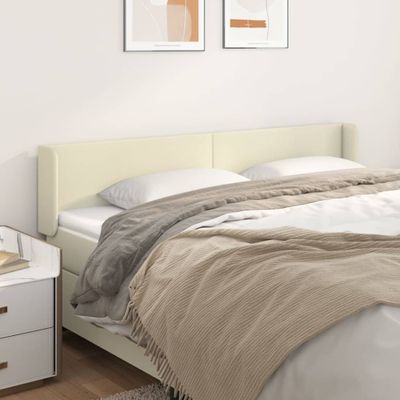 vidaXL Čelo postele so záhybmi krémový 163x16x78/88 cm umelá koža