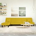 vidaXL Pohovka v tvare L žltá 255x140x70 cm zamat