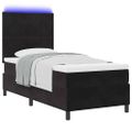 vidaXL LED box s pružinami s čelnou doskou Čierny 100 x 200 cm Zamat