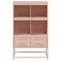 vidaXL Vysoká skrinka ružová 68x39x111,5 oceľ
