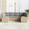 vidaXL Súprava záhradných pohoviek 6 ks Beige a svetlo šedá polyratan