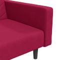 vidaXL 2-miestna rozkladacia pohovka s 2 vankúšmi,vínovo červená,zamat
