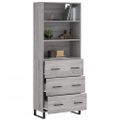 vidaXL Vysoká skrinka sivý dub sonoma 69,5x34x180 cm spracované drevo