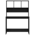 vidaXL Písací stôl s policami, čierny dub 102x45x148 cm, umelé drevo