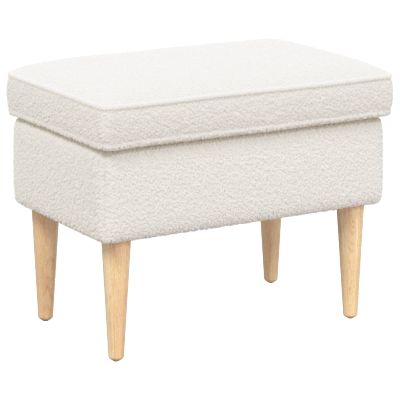 vidaXL Taburetka Krémová 55 x 35 x 41 cm Bouclé