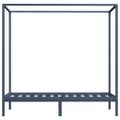 vidaXL Posteľný rám so strieškou sivý 100x200 cm borovicový masív