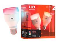 LED žiarovka - tvar: A60 - E27 - 11,5 W (ekvivalentná 80 W) - trieda F - niekoľkofarebné/teplé až studené biele svetlo - 1500-9000 K - biela (balenie 2)