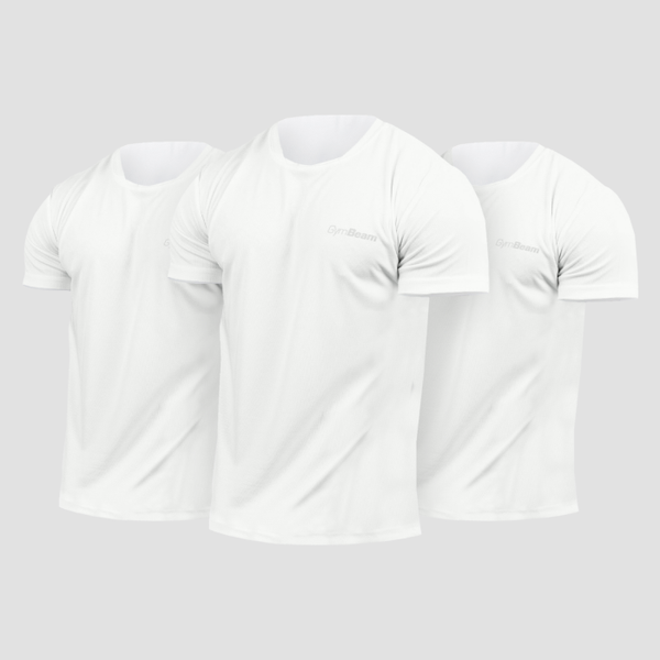 Tričko TRN 3Pack White - GymBeam, veľkosť L - 3pack