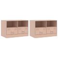 vidaXL TV skrinky 2 ks ružové 67x39x44 cm oceľ