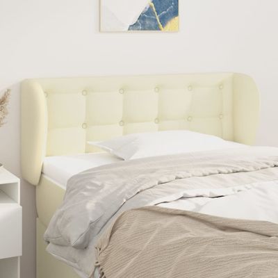vidaXL Čelo postele so záhybmi krémový 83x23x78/88 cm umelá koža