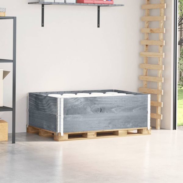 vidaXL Paletové ohrádky 2 ks sivé 120x80 cm borovicový masív