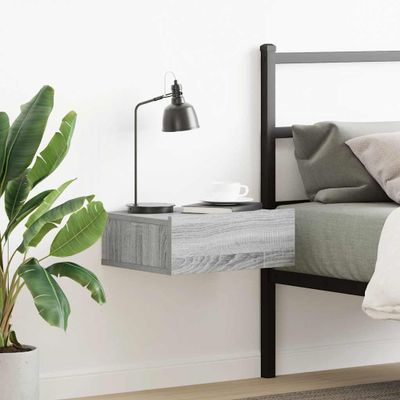 vidaXL Nástenný nočný stolík sivý sonoma 40x30x15 cm spracované drevo