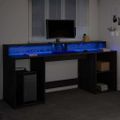vidaXL Stôl so zásuvkou Čierny dub 200 x 55 x 91 cm Kompozitné drevo