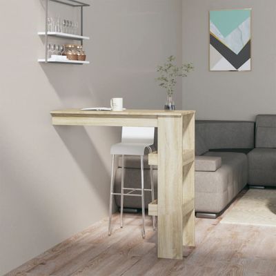 vidaXL Nástenný barový stôl sonoma 102x45x103,5 cm spracované drevo