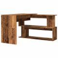 vidaXL Rohový písací stôl Old Wood 200,5x50x76 cm Engineered Wood
