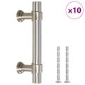 vidaXL Rukoväte na skrinku 10 ks strieborné 64 mm nehrdzavejúca oceľ