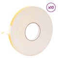 vidaXL Samolepiaca penová páska 10 ks Biela 15mm x 10m CR Pena