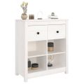 vidaXL Komoda biela 70x35x80 cm borovicový masív