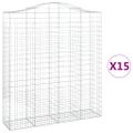 vidaXL Oblúkový gabionový kôš 15ks 200x50x220/240cm pozinkované železo