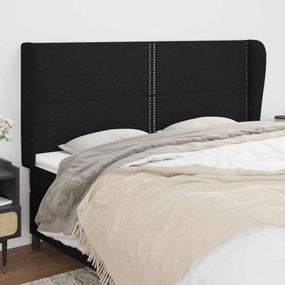 vidaXL Čelo postele so záhybmi čierne 203x23x118/128 cm látka