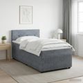 vidaXL Posteľ boxspring s matracom Tmavosivá 90 x 190 cm Zamat