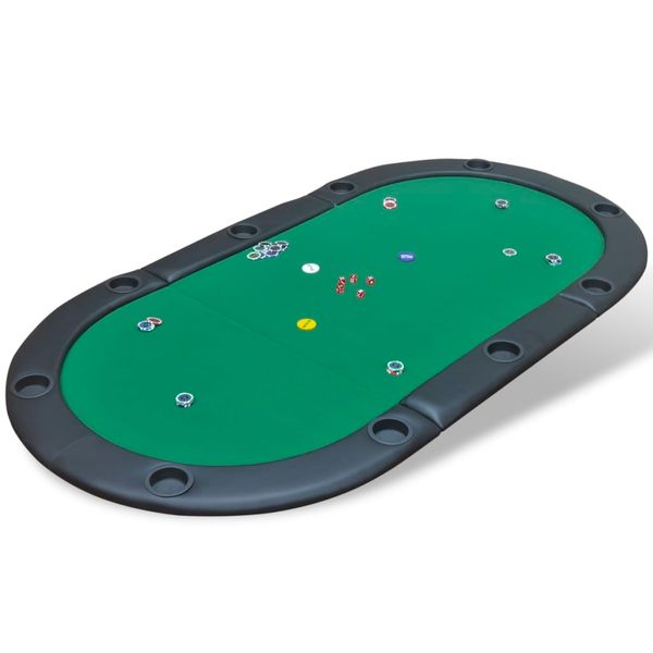 vidaXL Podložka na poker pre 10 hráčov, skladacia, zelená