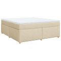 vidaXL Posteľný rám boxspring s matracom krémový 180x200 cm látka