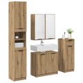 vidaXL Sada kúpeľňového nábytku 4 pcs Remeselný dub Kompozitné drevo