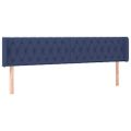 vidaXL Čelo postele s LED modré 183x16x78/88 cm látka