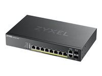 Prepínač - riadený - 8 x 10/100/1000 (PoE+) + 2 x kombinácia Gigabit SFP - Montovateľný do rozvádzača, pre montáž na stenu - PoE+ (180 W)