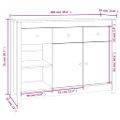 vidaXL Komoda biela 100x35x74 cm borovicový masív
