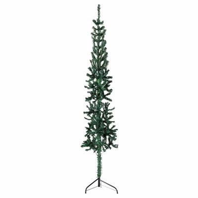 vidaXL Úzky umelý vianočný polovičný stromček a podstavec zelený 180cm