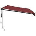 vidaXL Automaticky zaťahovacia markíza s LED burgundská 350x250 cm