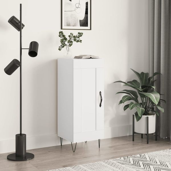 vidaXL Komoda biela 34,5x34x90 cm spracované drevo