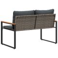 vidaXL lavička s vankúšom Sivá a tmavo sivá 115 x 65 x 72 cm Ratan