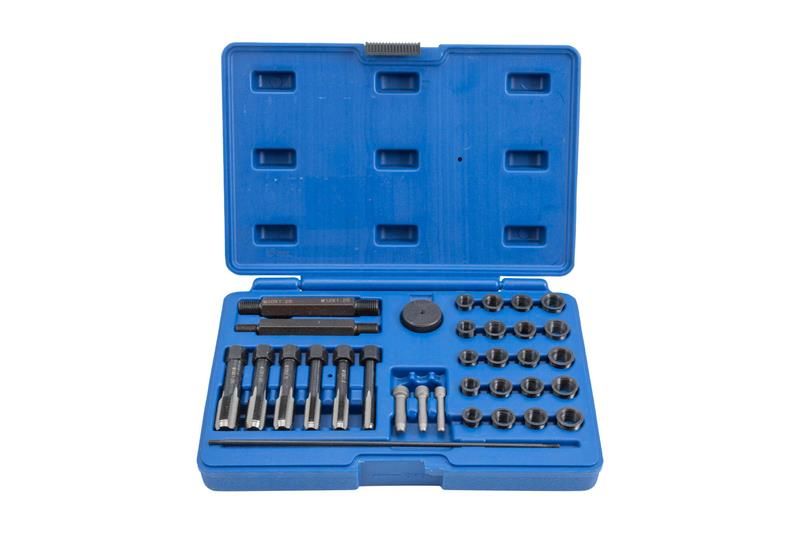 Sada na opravu závitov žhavicích sviečok M8x1, M10x1, M10x1,25, M12x1,25, 33 kusov QUATROS